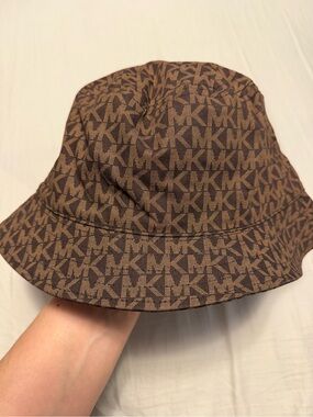 Michael Kors Brown/Tan MK Monogram Bucket Hat